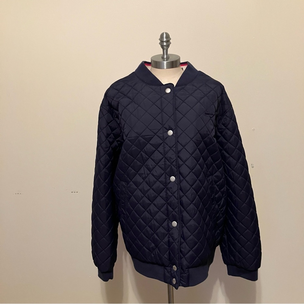Levi's Women's Quilted Bomber Jacket  Navy Sherpa Lined 4X Spring Pockets Snaps